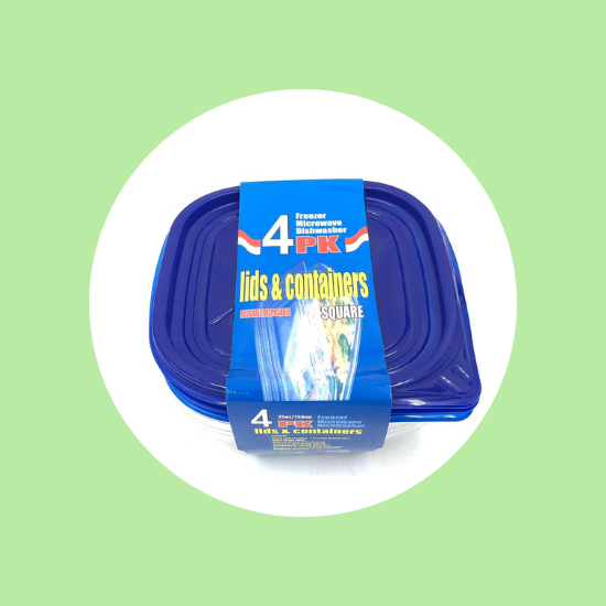 4 Pk Lids And Containers