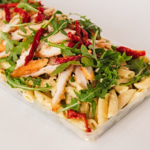Fresh pesto pasta tray from Top Fruit Market Greenacre Sydney, available in small, large, and catering sizes.