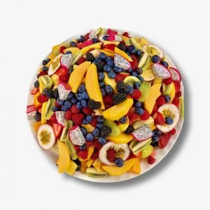 Round fresh fruit platter from Top Fruit Market Greenacre Sydney